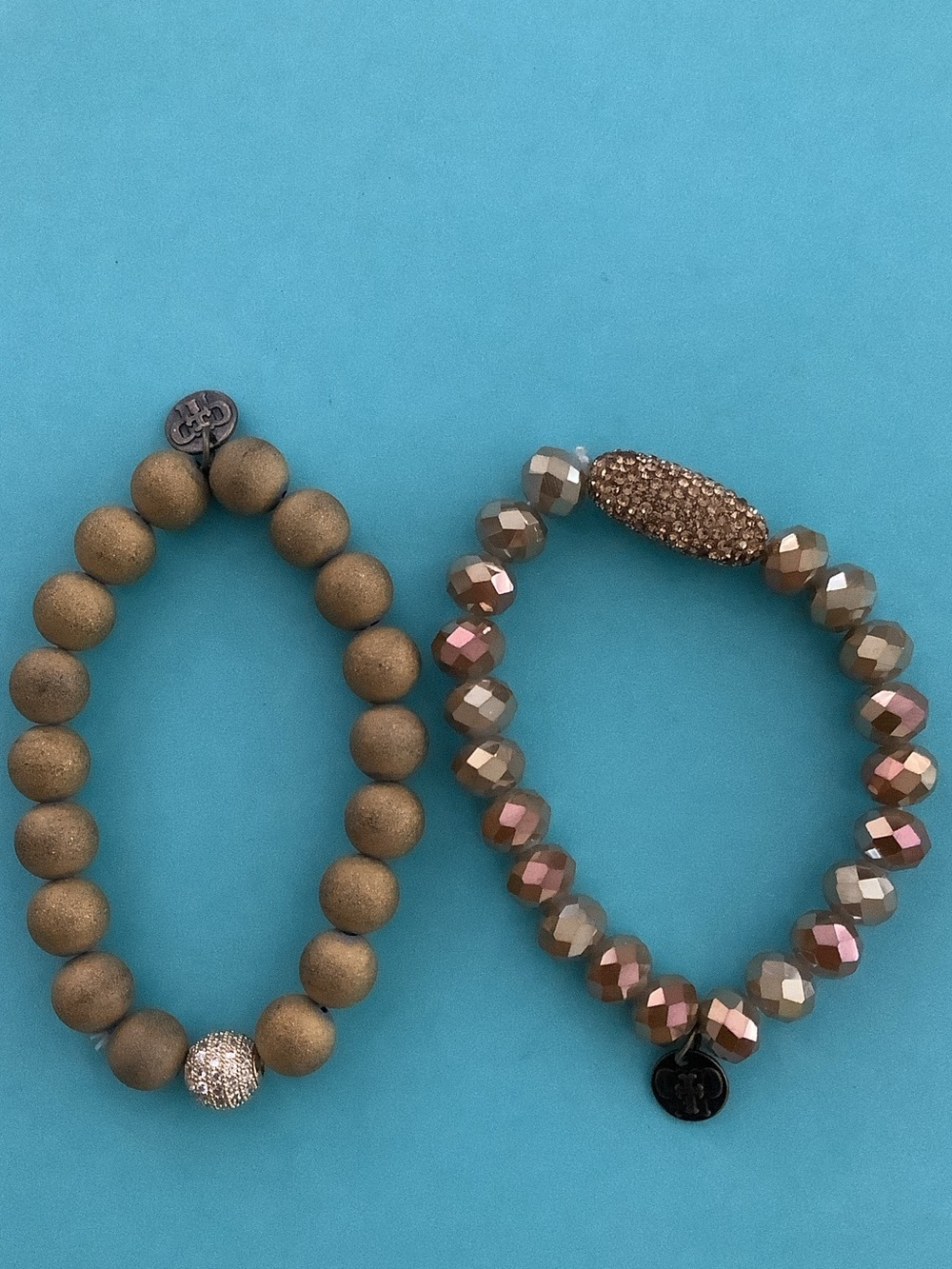 Women's Metallic Gold Beaded Bracelet Set - Stretch Stack
